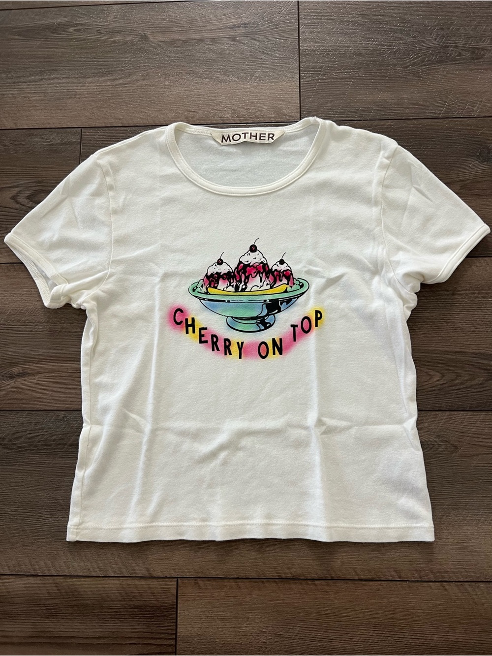 New MOTHER The Itty Bitty Cotton Ringer Tee Sz Medium